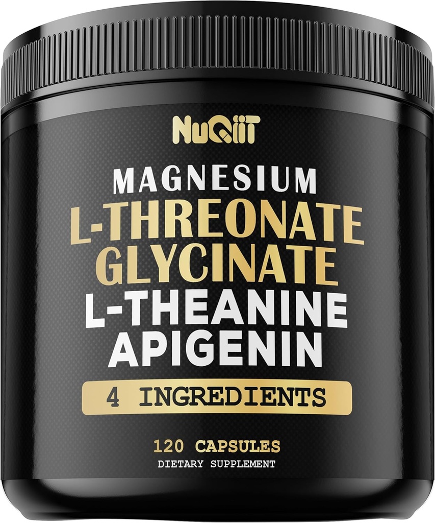 Magnésium L-Thréonate Capsules 500mg Magnésium Glycinate 500mg et plus Supplément - 120 Capsules - Avantages impressionnants pour soutenir l'humeur positive, la croissance musculaire, le système immunitaire, la santé du cerveau et Focus