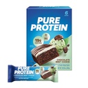 Barres de protéines pures, haute protéine, collations nutritives pour soutenir l'énergie, faible sucre, sans gluten, biscuits à la menthe de chocolat, 1,76oz, 6 pack