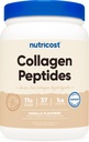 Poudre de peptides de collagène de Nutricost 1LB (454 G) (Vanilla) - Hydrolysat de collagène de viande bovine d'herbe