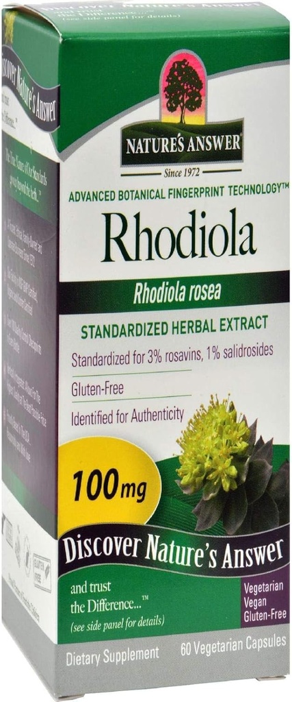 Réponse de la nature Rhodiola Racine Capsules végétariennes, 60-Count