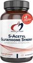Conceptions pour la santé S-acétyl Glutathion Synergy - 200 mg S-A-GSH avec NAC + Vitamine B6 - Non-OGM Supplément antioxydant pour soutenir la désintoxication normale (60 capsules)