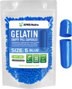 XPRS Nutra Taille 5 Capsules vides - 100 Compter Capsules de gélatine vides très petites - Pills Bricolage Capsule Remplissage - Gel de pilules rechargeables pour Do-It-Youlf Vitamine Supplements (Blue)
