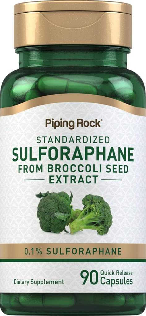 Pipping Rock Sulforaphane Supplément Capsules $ 400mcg $ 90 Pills $ de Brocoli Seed Extract $ Non-OGM, sans gluten