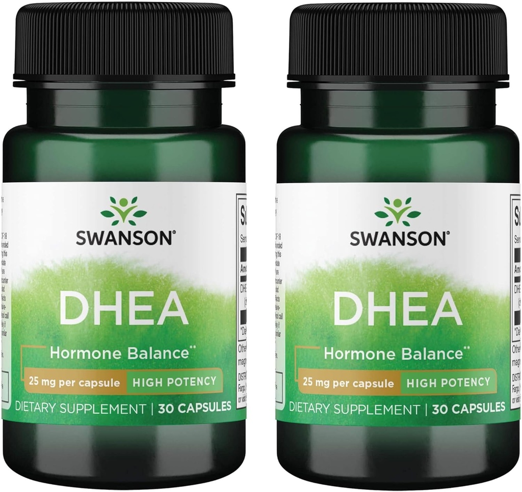 Swanson Dhea 25 Milligrammes 30 Capsules (2 Pack)