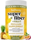 Poudre Super Fibre Bellway + Fruits, Sans Sucre Psyllium Bio Poudre Poudre Fibre Supplément pour la régularité, Bloating Relief & Digestive Health, Plant-Based, Ananas Passion Fruit (50 portions)