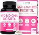 Myo-Inositol & D-Chiro Inositol Supplément pour femmes (120 Capsules, 2050mg Par Serving Ideal 40:1 Rapport Myo Inositol) Hormone Balance pour les femmes - Troisième partie testé, Vegan Safe & USA Made - 120 Compte