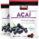 Facteur de force Acai Soft Chews pour le soutien immunitaire, la défense anti-stress oxydative, Superfood et antioxydants Supplément, non-OGM, sans gluten, et végétalien, açai Berry Flavor, 30 Soft Chews, 2-Pack