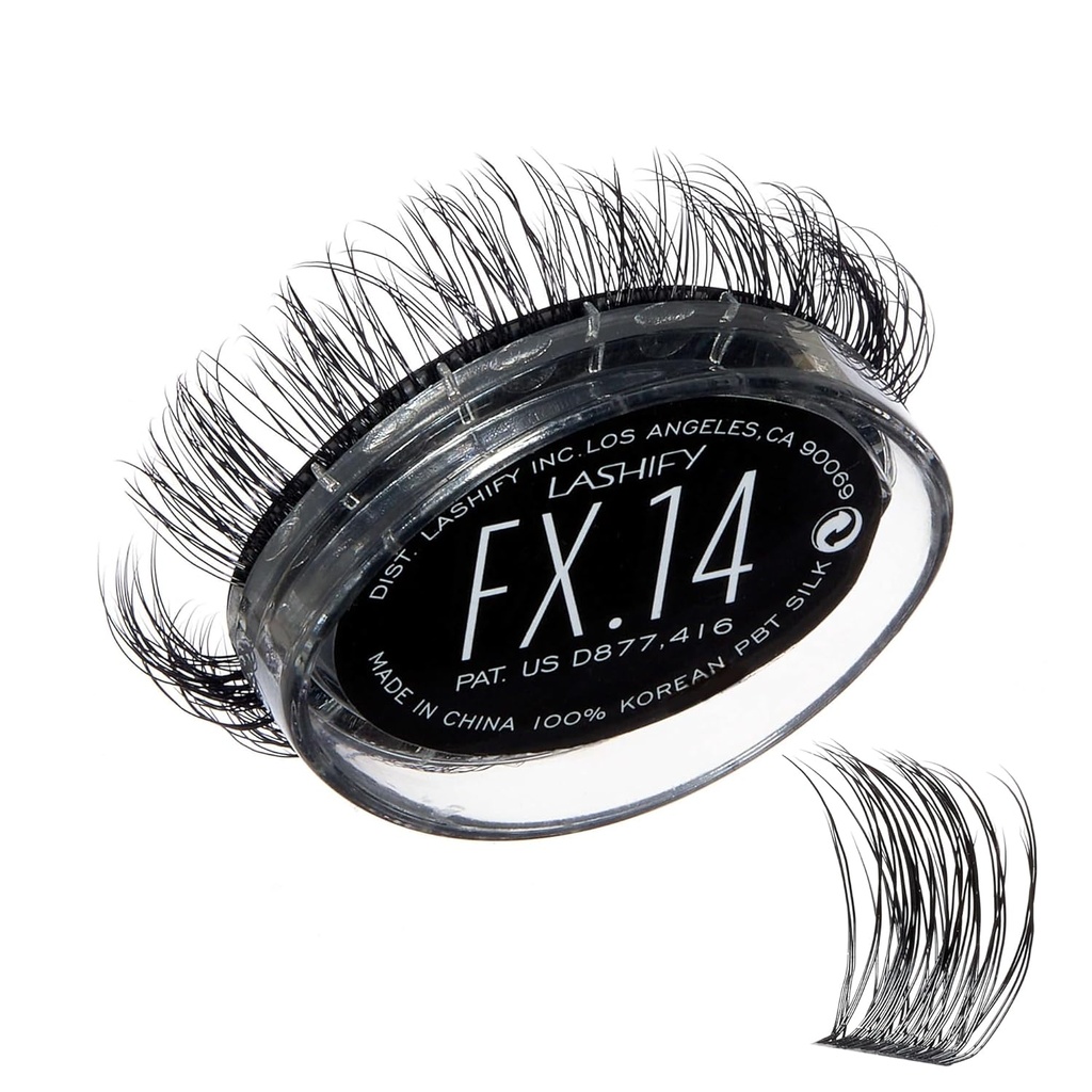 Lashify Fluffy FX 14mm Gossamer DIY Extensions de cils de recharge, pour l'apparence la plus bouclée et la plus floue, noir, facile faux cils