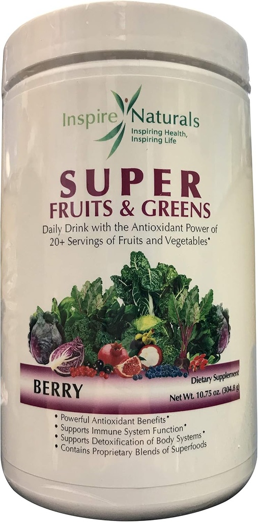 Super Fruits et Verts, Doctor Recommended Best Tasting All Natural Super Food w/ 20+ Fruits et légumes (Berry)
