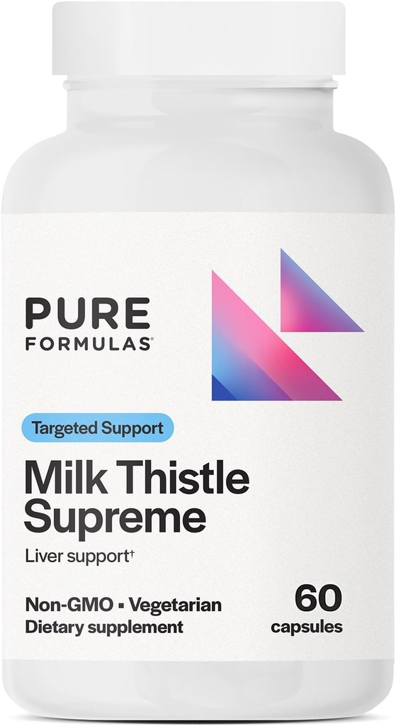PureFormulas Thistle Lait Supreme 250 mg – Santé hépatique et antioxydant – Capsules végétales non OGM – 60 Nombre