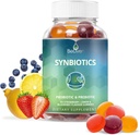 Synbiotiques BeLive - Gommies de fibres probiotiques et prébiotiques – Inuline haute résistance (3g), Supplément de fibres diététiques, Soutien digestif pour les enfants et les adultes - Fraise, Citron, Blueberry Flavor (60Ct)