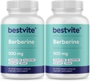Berberine 500mg (240 capsules végétariennes) (2-emballage) - Pas de remplissage - Pas de stéarate - Pas d'agents de débit - Vegan - Sans gluten - Non OGM