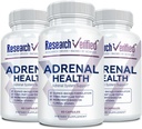 Recherche Verified Adrénal Support - 180 Capsules - Soutien Adrénal Gland Fonction, Boost Energy, Balance Cortisol - Champignons, B Vitamines, Bioflavonoïdes, BioPerine