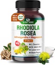 Supplément Rhodiola Rosea Enrichi avec Ashwagandha, Magnésium, L-Theanine, St. John's Wort, Lemon Baume - Soutien de l'humeur, de la qualité du sommeil et de la concentration mentale de 150 capsules