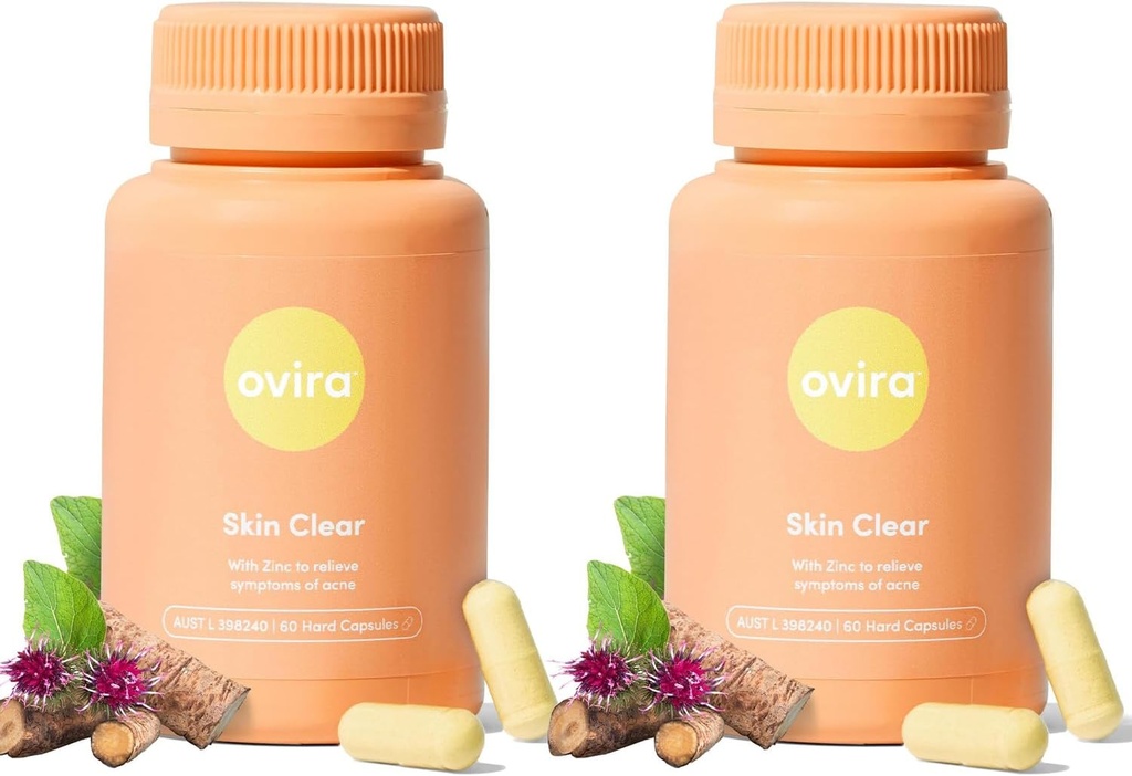 Ovira Skin Clear avec ZINCBRIGHT - 60 Capsules pour la peau claire et glamour.