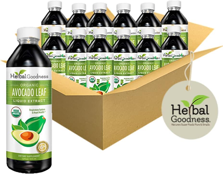 Supplément liquide à l'extrait de feuille d'avocat à base de plantes - Probiotique Protein Gut Health Fiber Supplément Bone Health & Immune Support -12(12oz) btls (paquet de 12)