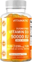 Vitamine D3 50 000 UI Supplément hebdomadaire - 120 Gummées à base de pectine - Capsules de vitamine D pour os, dents et immunosupport (50000 UI)