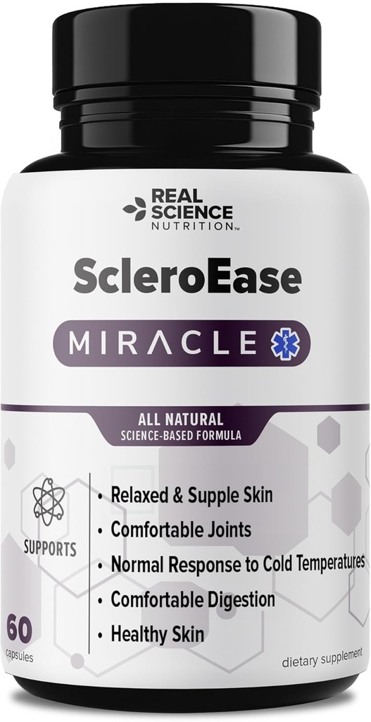 Miracle ScleroEase offre un soulagement aux personnes atteintes de sclérodermie, soutenant la peau souple et souple, le mouvement articulaire confortable, la digestion confortable et la peau saine