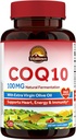Vitalitown CoQ10 100mg, avec huile d'olive vierge extra, absorption maximale, supplément Coenzyme Q10, sans gluten, non-OGM, pour antioxydant et soutien de santé cardiaque, 120 Softgels