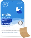 Bien-être Nutrition Melts Reposful Sleep Aid (Aide au sommeil reposée) Mélatonine à base végétale 10mg pour mieux dormir avec la camomille, Tagara, L-Theanine (Aide au sommeil non addictive), sûr, naturel, 30 bandes orales