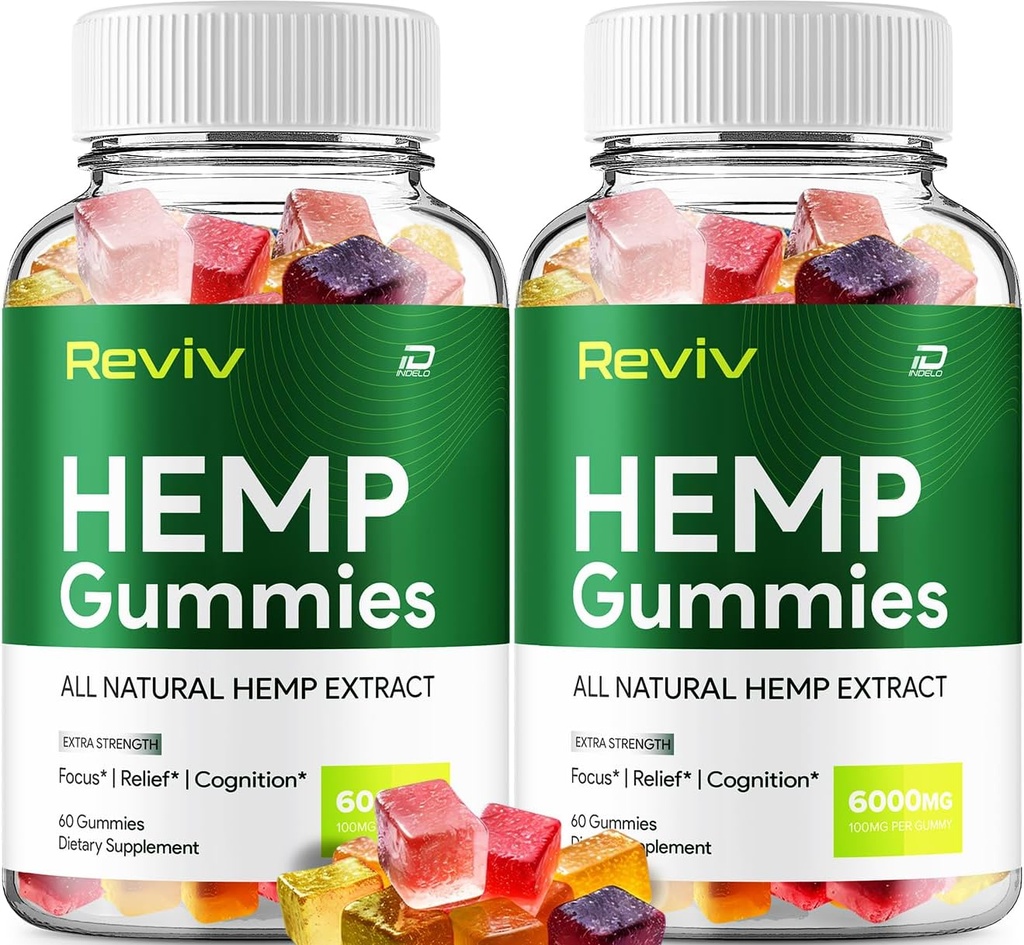 Reviv Hemp - avec extrait de graines de chanvre RevivHemp Gommies Supplément à base de plantes acouphènes, soutien à la santé et au mieux-être, tout naturel Reviv Hemp Gommy (2 Pack - 120 Gommies)