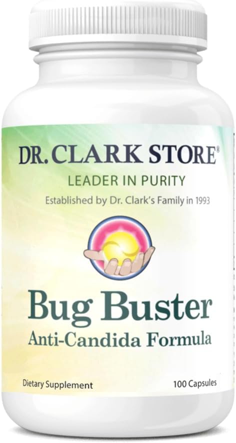 Dr Clark Store Bug Buster Anti-Candida Formula – 620mg, 100 Capsules, soutient Candida Detox & Digestive Health