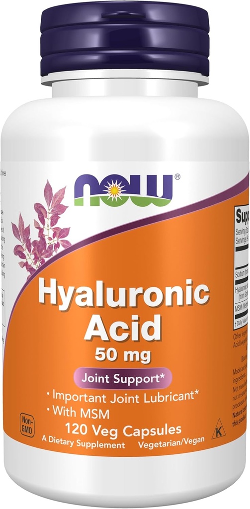 MAINTENANT Aliments suppléments, acide hyaluronique 50 mg avec MSM, joint support*, 120 gélules