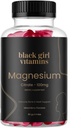 Black Girl Vitamins - Magnesium Gummies, for Sleep, Immunity, and Bone Support. Magnesium Citrate Supplement with (100mg) per Serving, Gluten-Free (Mixed Berry). 60ct