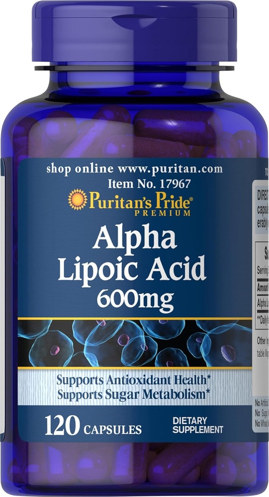 Puritan's Pride Alpha Lipoic Acid 600 Mg, 120 Count