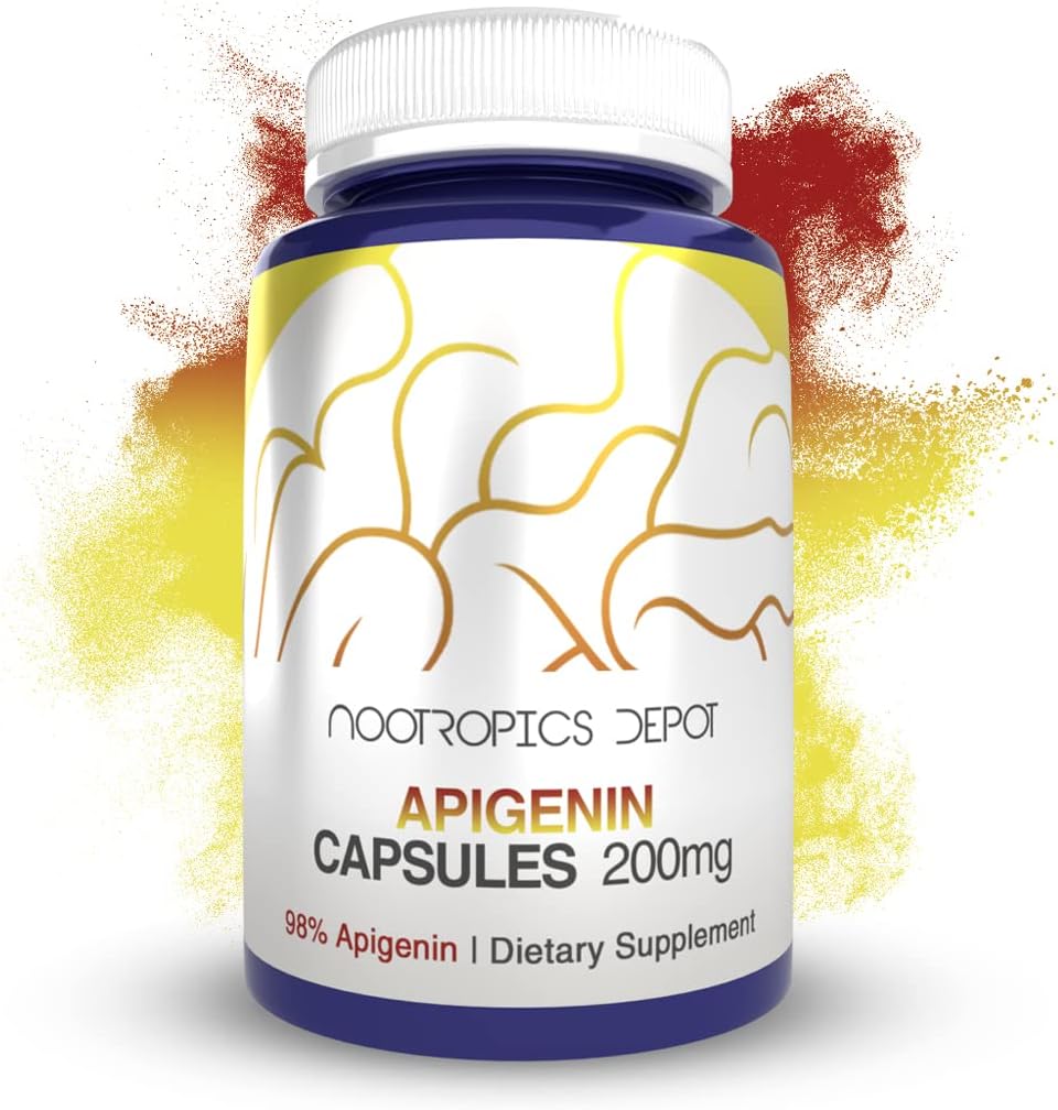 Nootropics Depot Apigenin Capsules $ 200mg $ 120 Compte $ >98% Apigenin $ soutient les niveaux de stress en santé