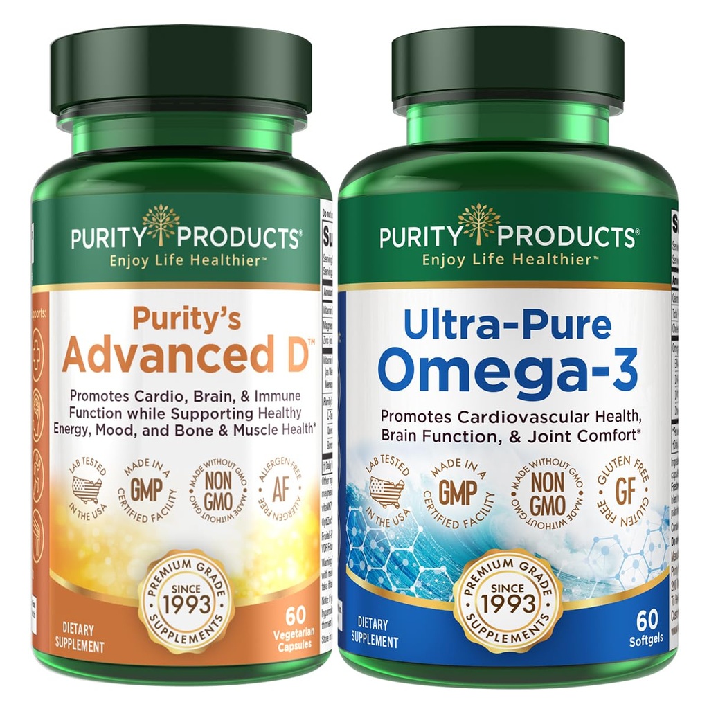 Produits de pureté KIT - L'huile de poisson ultra-pure D + Omega-3 de la Dre Cannell est emballée avec de la vitamine D, de la vitamine K2, du zinc, du citrate de magnésium, du bore et du taurine