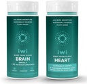 Iwi Life Cerveau et cœur Omega-3 Bundle, 30 portions, Algae végétalien à base végétale Omega 3, Krill & Fish Oil Alternative, Aucun arrière-goût de poisson