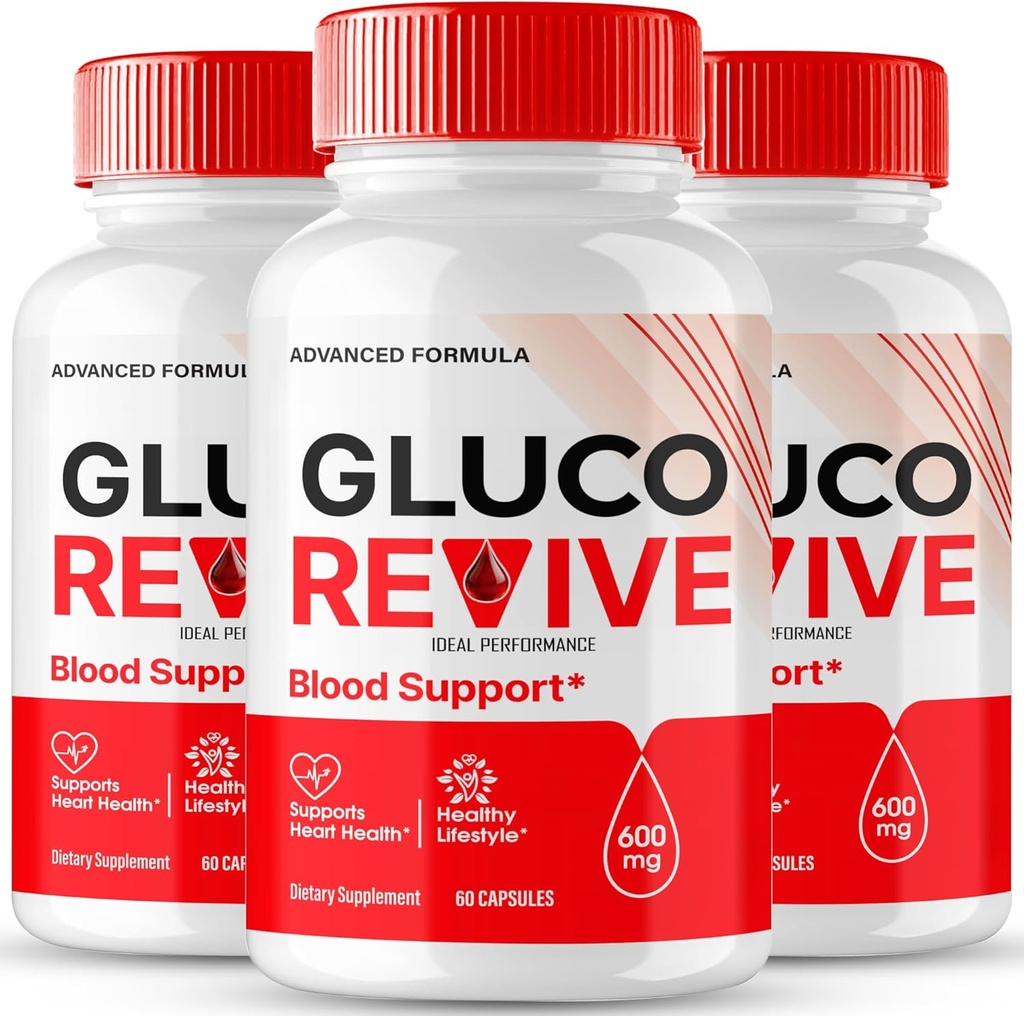Gluco Revive Pills, Gluco Revive Supplément Capsules, GlucoRevive Health and Wellness Support - Maximum Strength All Natural Advanced Formula, GlucoRevive Health Pills Reviews (3 Pack)