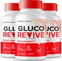 Gluco Revive Pills, Gluco Revive Supplément Capsules, GlucoRevive Health and Wellness Support - Maximum Strength All Natural Advanced Formula, GlucoRevive Health Pills Reviews (3 Pack)