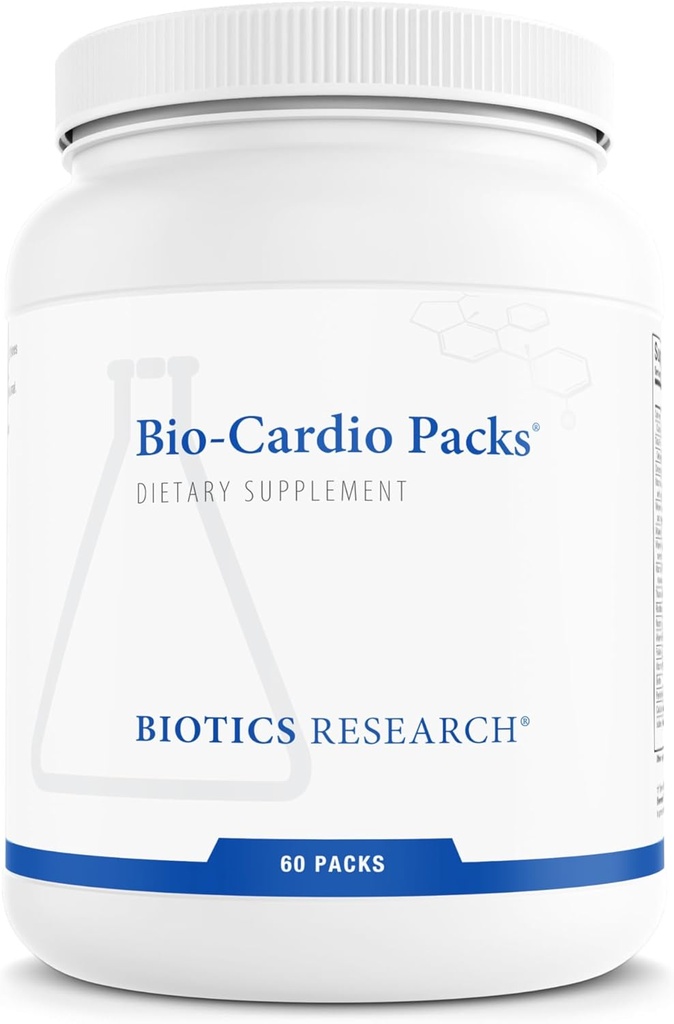 BIOTICS Recherche Bio Cardio Packs Suppléments quotidiens pratiques pour la santé cardiaque, acides gras essentiels, formule nutritionnelle complète, santé cardiovasculaire 60 Packs