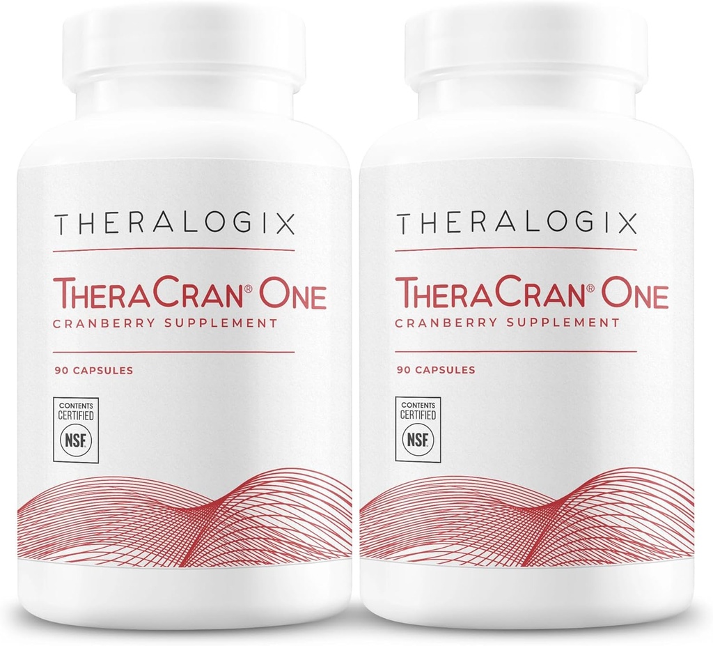 Theralogix TheraCran One Capsules de canneberge - 180 jours d'approvisionnement - Supplément de canneberge pour les hommes et les femmes - Pilules de canneberge pour soutenir la santé urinaire* - 36mg PACs par gélule - Certifié NSF, 180 Coun