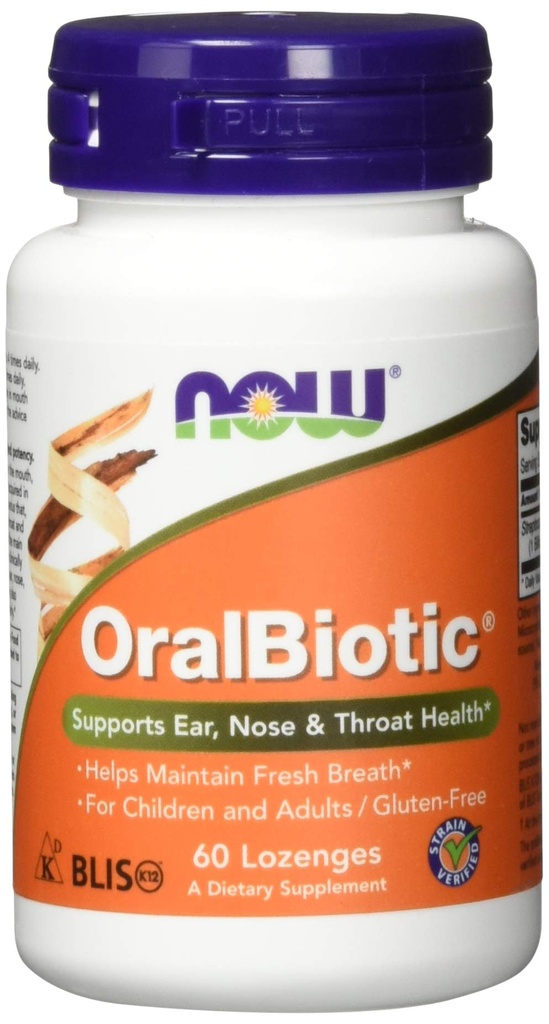Now Foods OralBiotic, Developed for Adults & Children, Strain Verified, 60 Lozenges