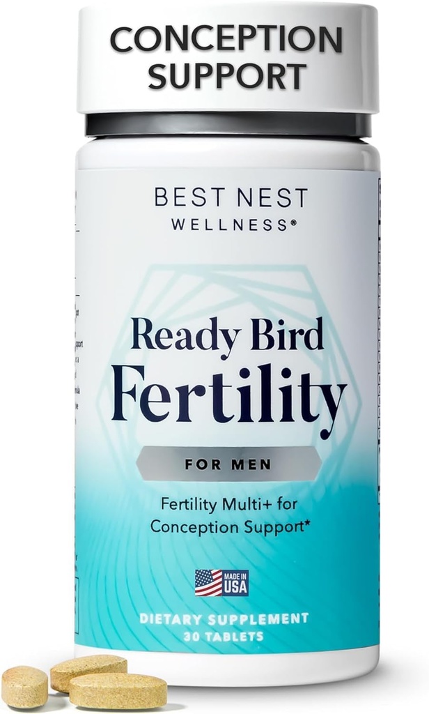 Meilleur Nest Wellness Fécondité masculine - Supplément multivitamine pour les hommes avec des vitamines méthylées - Supplément nutritionnel avec des nutriments et des antioxydants - Supplément avec du magnésium et du zinc - 30 comprimés
