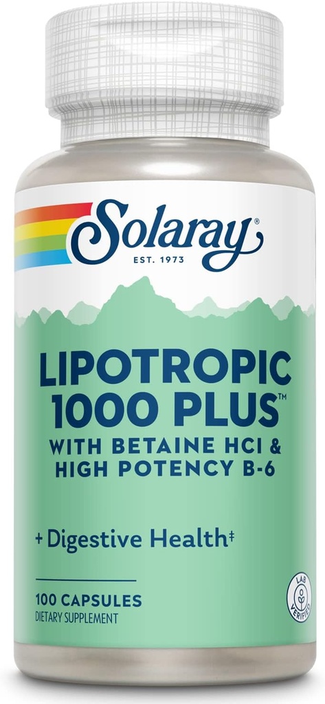 SOLARAY Lipotropic 1000 Plus Capsules de vitamine 100 Compte