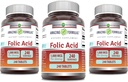 Formules étonnantes Acide folique 1000 mcg (1 mg) Comprimés Suppléments Vitamine B9-GMO (sans gluten) Fabriqués aux États-Unis (240 Count)