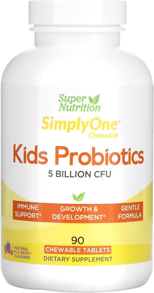 SuperNutrition Kid’s Probiotics, Wild Berry, 5 Billion CFU, 90 Chewable Tablets