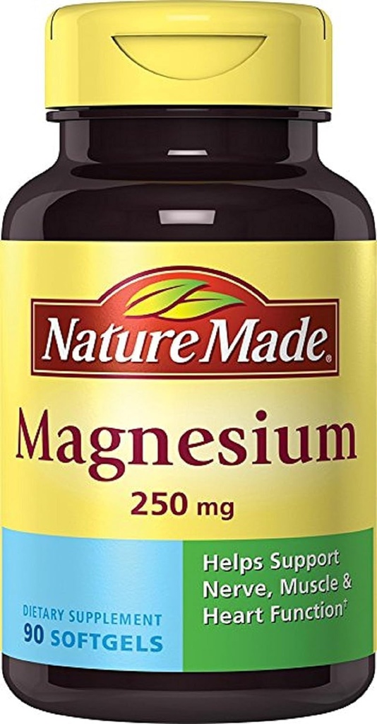 Nature Made Magnesium 250mg Dietary Supplement Liquid Softgels , 90 CT (Pack of 3)