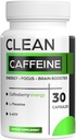 Pilules de caféine propres - Caféine Énergie Caféine - Pas de jitters - Énergie propre - Pilules de caféine - 30 jours d'approvisionnement