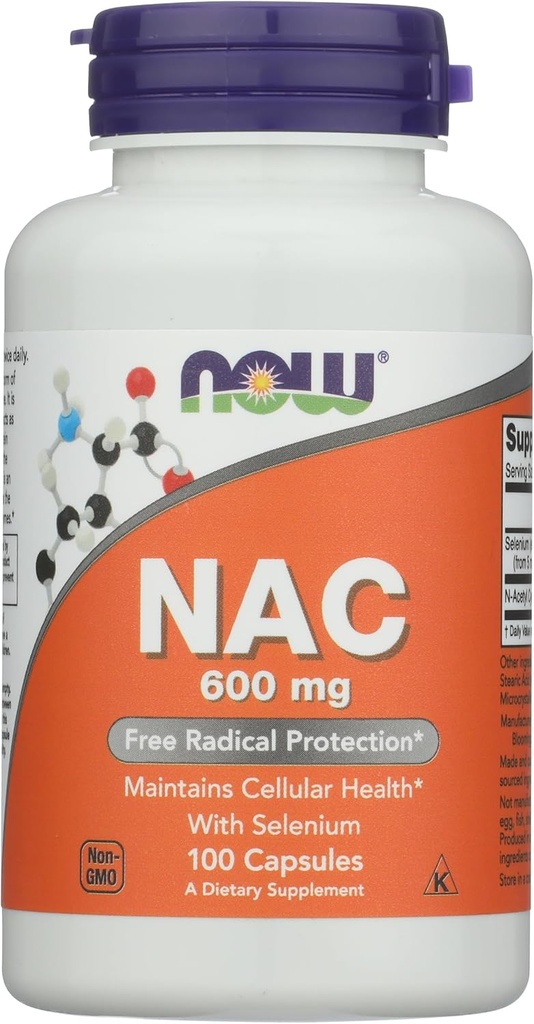 Maintenant Aliments Cystéine de Nacaacétyl 600mg Capsules, 100 CT