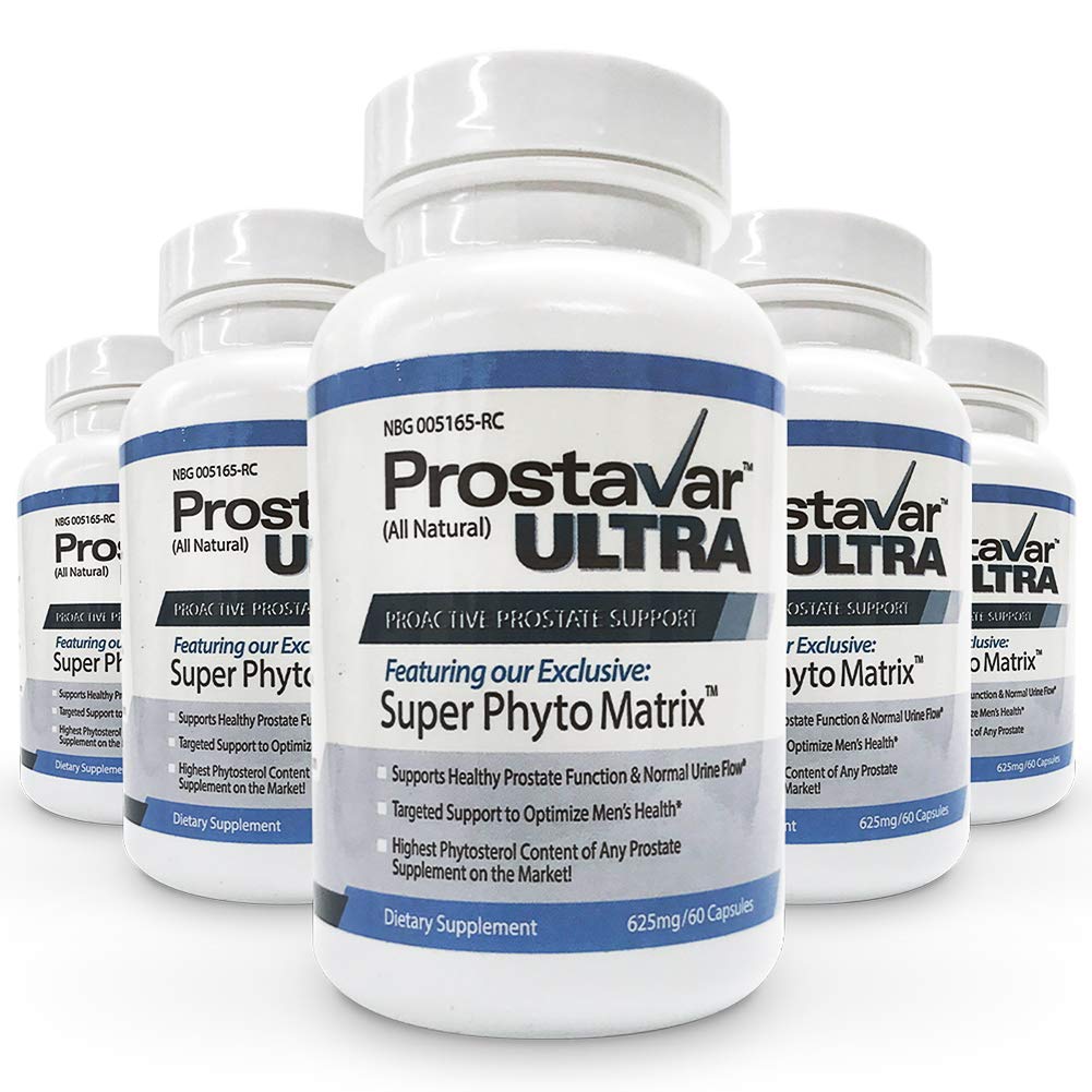 5 Bouteilles Nouveau Améliored from Maker of Original Prostavar Ultra Prostate Support 600mg 90% Beta-Sitosterol & Grape Seed Extract