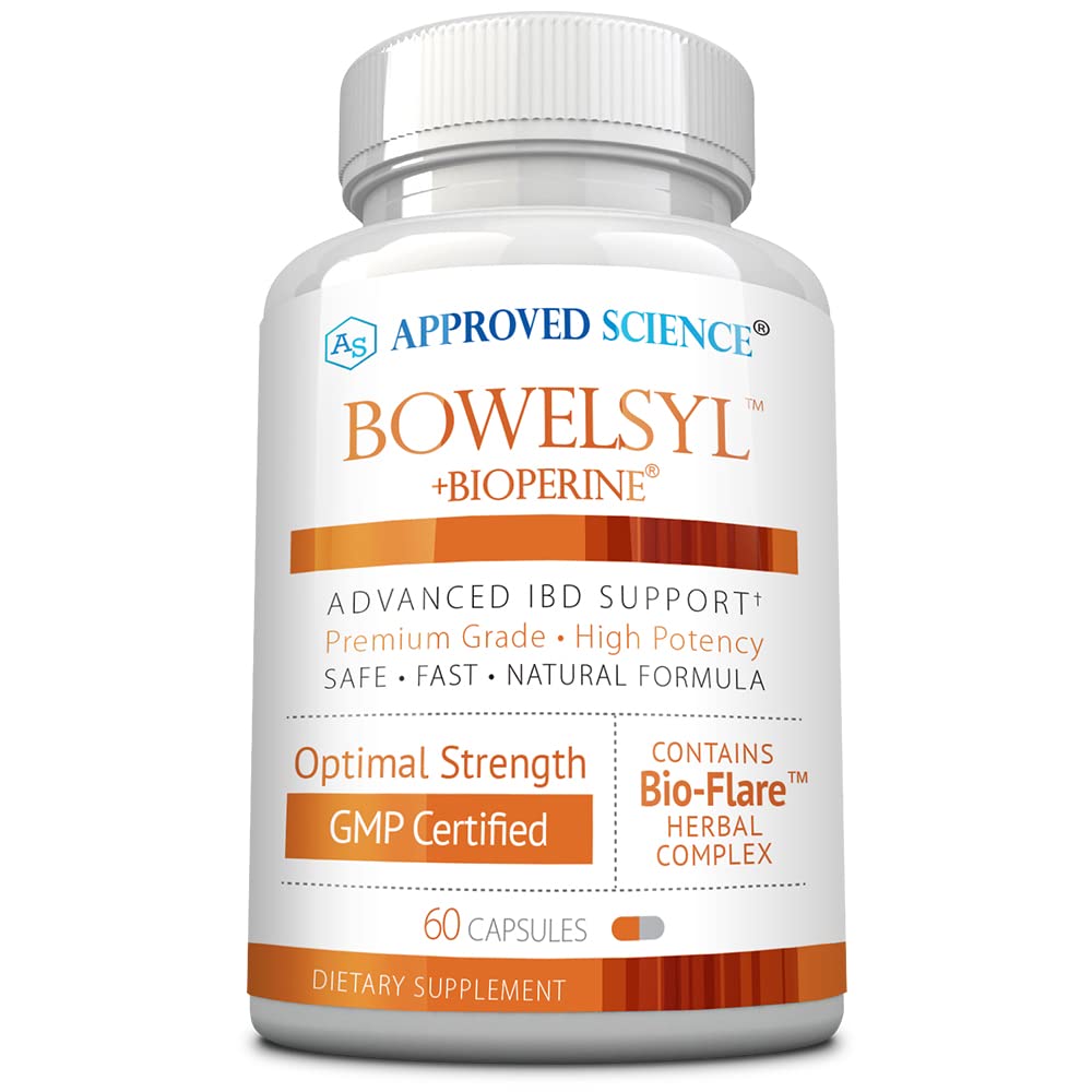 Sciences approuvées Bowelsyl - 60 Capsules - Supports GI Tract, apaise Colon, restaure les nutriments - Haute absorption - Tous naturels, non-OGM