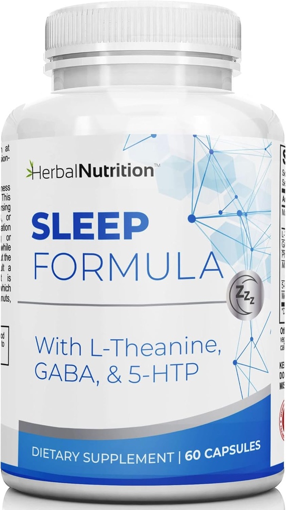 Herbal Nutrition Sleep Support Supplément Sleep Formula est un complément de sommeil multi-ingrédients avec la mélatonine, la GABA, la L-Theanine et plus encore, le sommeil comme vous êtes sur Cloud 9! Une bouteille de 60 Ct