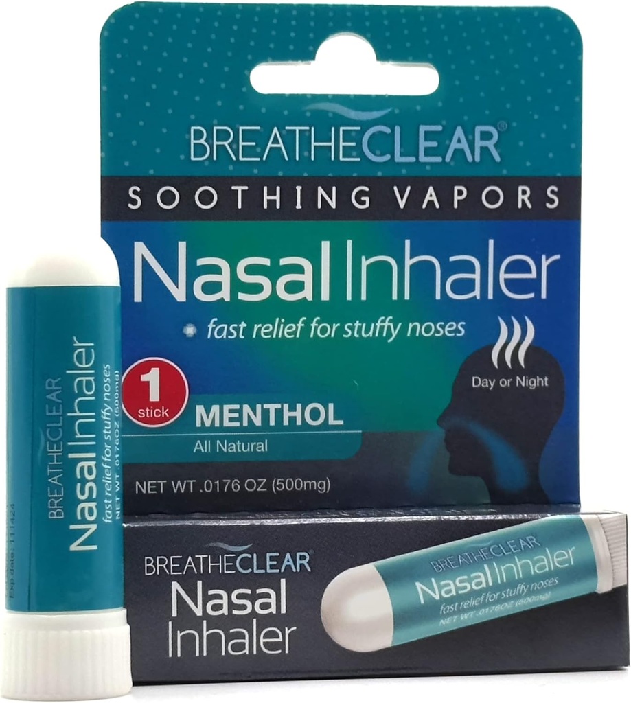 Vapors apaisants Inhalateur nasal - Mélange propriétaire parfait pour le soulagement du nez farci / bâton portable 1-Pack