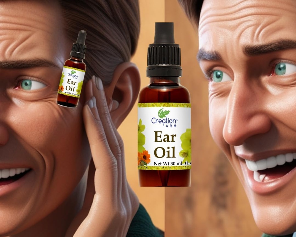 Création des gouttes d'huile d'oreille agricole avec Mullein, Calendula, St Johns Wort, All Natural Herbal Relief for Earwax Removal, Earache apaisant, Itchy Irritated, Clogged or Sec Ears Made in USA