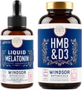 BOTANIQUES DE WINDSOR HMB avec supplément de vitamine D3 et mélatonine liquide 3mg - groupe d'entraînement et de récupération